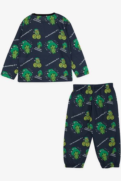 Breeze Baby Boy Pajama Set, Healthy Nutrition Themed, 9 Months-3 Years, Smoked