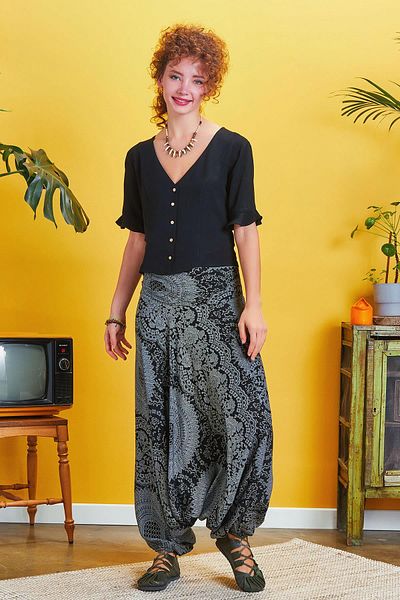 Los banditos Drape Detail Elastic Waist Shalwar Trousers