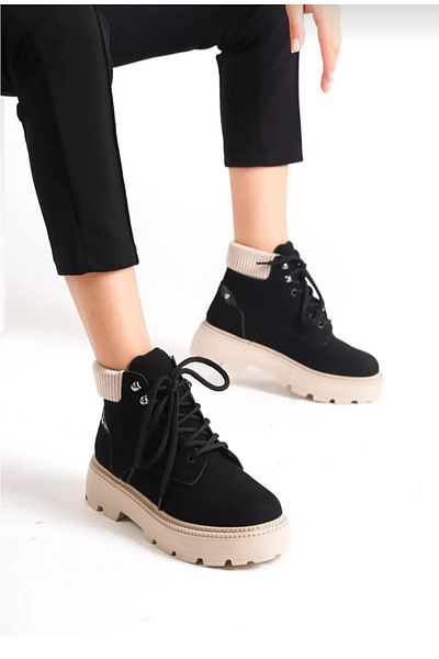 ACMZ SHOES Women's Cat Lacing Detail Boots