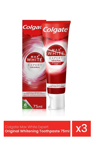 Colgate Max White Expert White Cool Mint Toothpaste 75 ml x 3 pieces