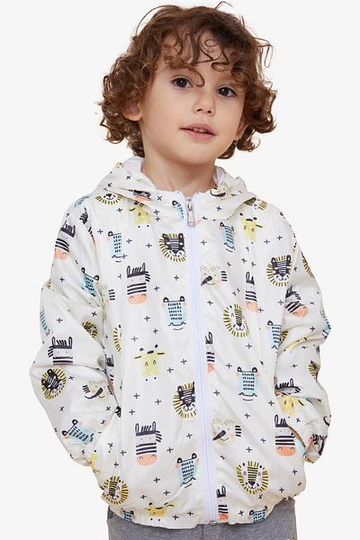 Breeze Boy's Raincoat Animalistic Patterned 1-5 Years, Cream