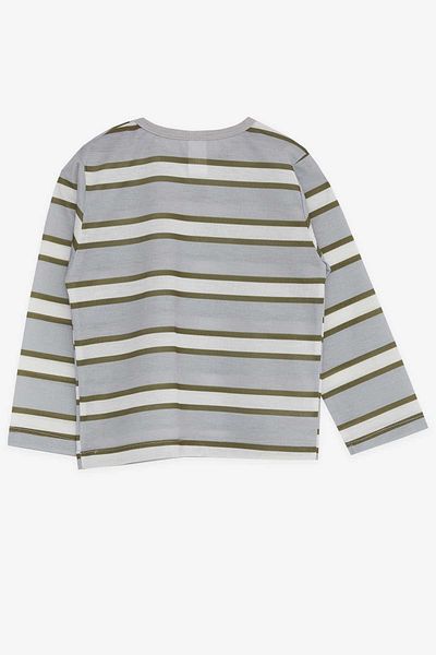 Breeze Baby Boy Long Sleeve T-Shirt Patchwork Striped 9 Months-3 Years, Mixed Color