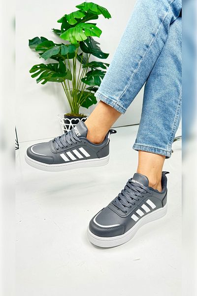 İmerShoes Tenis de zi cu zi unisex afumat - cu dungi, șireturi și talpă confortabilă cu zimțată St-331