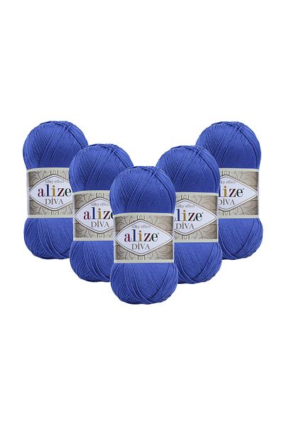 Alize خيوط الحياكة اليدوية ديفا 100 جرام. عبوة من 5 قطع (100 جرام × 5 قطع)