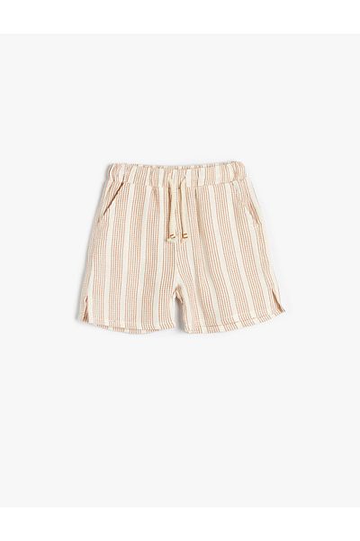 Koton Shorts Pocket Elastic Waist Tie Viscose