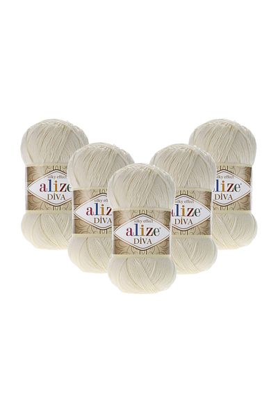 Alize Diva frânghie tricotată manual 100 gr. Pachet de 5 (100GR X 5 BUC.)