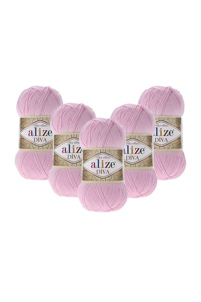 Alize خيوط الحياكة اليدوية ديفا 100 جرام. عبوة من 5 قطع (100 جرام × 5 قطع)