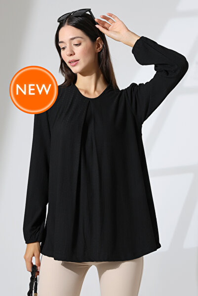 Şiir Manila Women - Μια πλισέ ζακάρ χτενισμένη βαμβακερή μπλούζα & χιτζάμπ φούστα