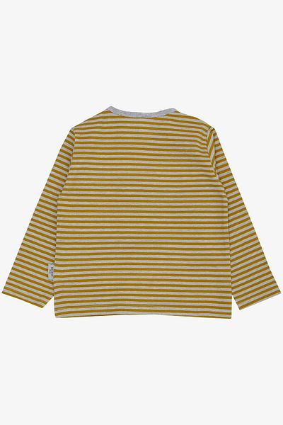 Breeze Baby Boy Long Sleeve T-Shirt Placket Striped 9 Months-3 Years, Mustard Yellow