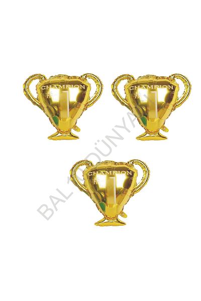 BAL10 DÜNYASI 65 cm Mug Foil Balloon - 3 Pieces Gold Color