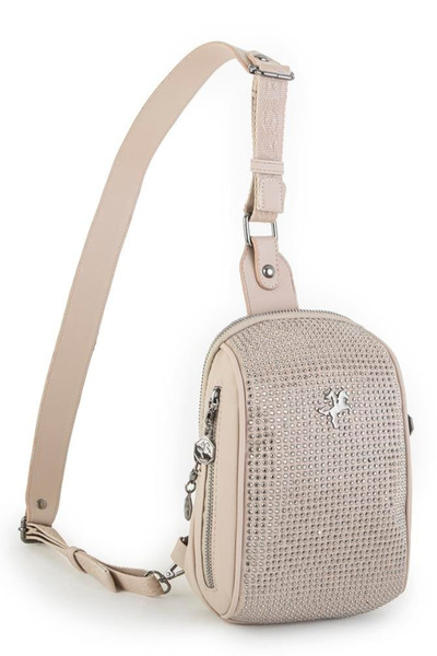 Nas Bag Rhinestone Waist and Body Bag - Sand Color