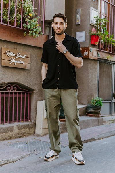 Los banditos Ανδρικό παντελόνι με ελαστική μέση και πόδι με τσέπες
