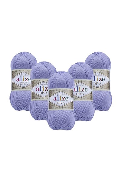 Alize Diva frânghie tricotată manual 100 gr. Pachet de 5 (100GR X 5 BUC.)