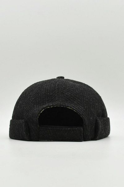 Külah Short Wool Beret Contrast Wrapped Hipster Docker Hat