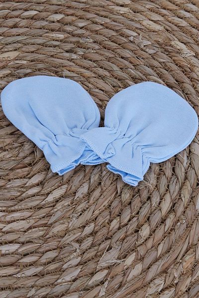 Minidamla 2-Piece Standard Newborn Baby Gloves - Baby Blue