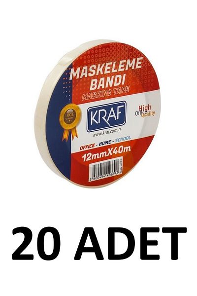 KRAF 20 Τεμάχια Ταινία Μασκαρίσματος 12 Μm X 40 Μέτρα Χαρτοταινία