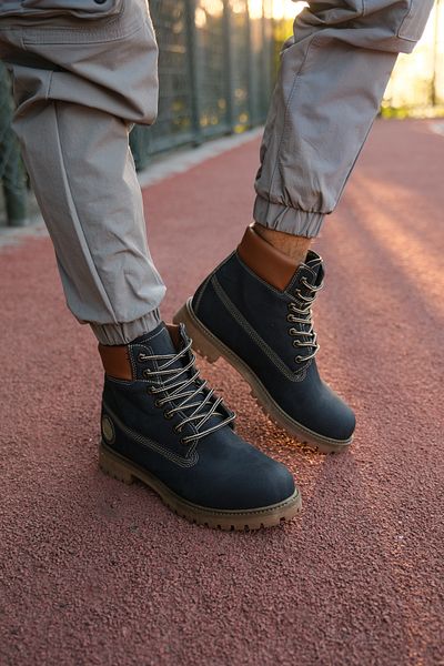 Riccon Ανδρικές μπότες Nubuck Navy Blue 0012940