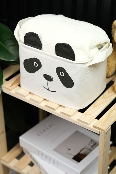 PRENDİ HOME Ορθογώνιο Καλάθι με μοτίβο Panda 25 x 15 x 18