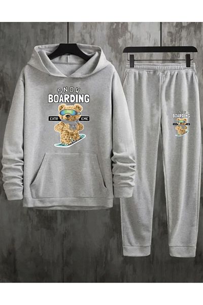 Frisson Snow Boarding Tracksuit Set - Oversize Hooded Sweatshirt and Jogger