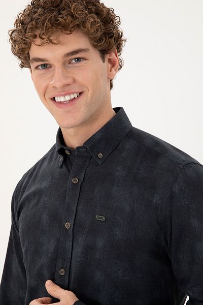 U.S. Polo Assn. Men's Dark Green Long Sleeve Shirt 50293761 -Vr079