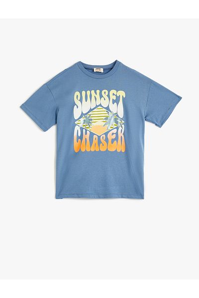 Koton Tricou oversize din bumbac de vară - mânecă scurtă, gât crew
