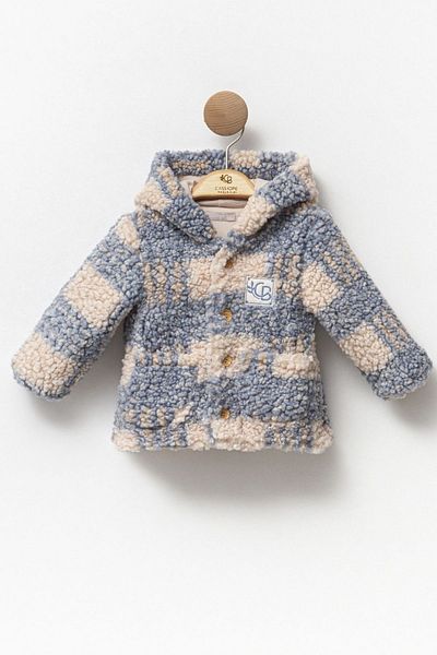Cassiope Hooded Plaid Patterned Winter Thick Wellsoft Baby Boy Coat