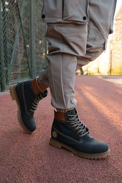 Riccon Ανδρικές μπότες Nubuck Navy Blue 0012940