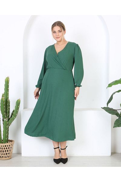Butik Nilyam Γυναικείο φόρεμα με διπλό στήθος με διπλό στήθος, μανίκι, μάξι μήκους, 24672
