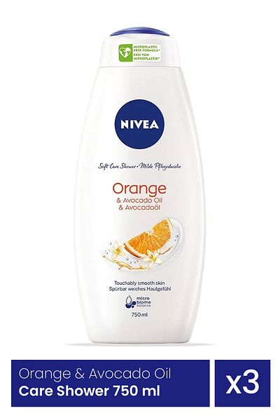 NIVEA Orange & Avocado Oil Care Shower 3 Pieces x 750 ml