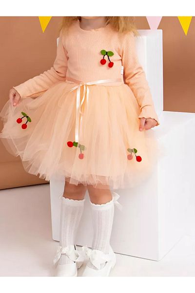 Fenomen Kids Long Sleeve Cherry Tutu Dress