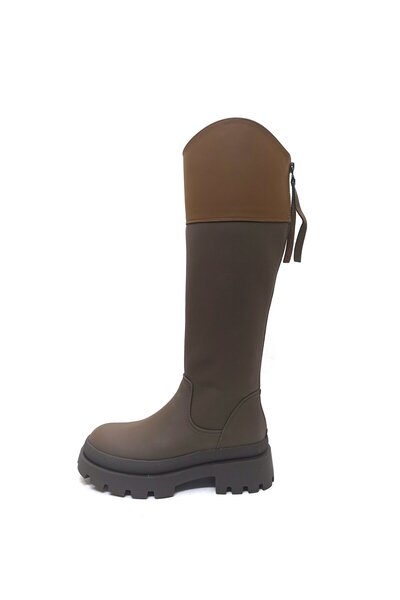 Guja KAHVERENGİ KADIN STREÇ YAĞMUR ÇİZME BOT AYAKKABI