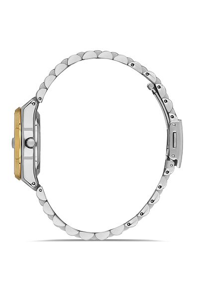 FERRO Yellow and Silver Steel Band Women's Wrist Watch Fl21492A-D