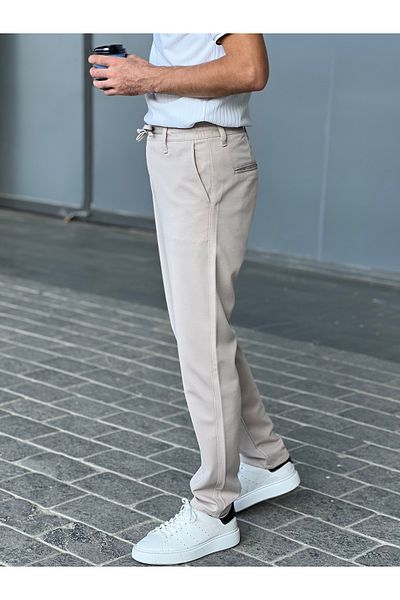 ElitWear Men's Elastic Waist and Drawstring Jogger Chino Pants
