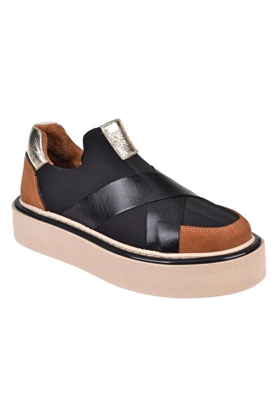 pullman Hakiki Deri Üzeri Likralı Kadın Ayakkabı PLM-34123 SİYAH TABA