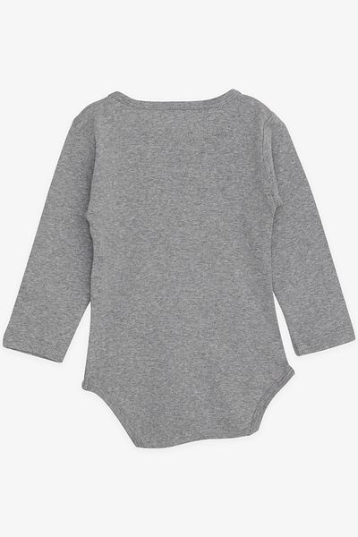 Breeze Baby Boy Snap-On Bodysuit Fun Puppy Printed 9 Months-3 Years, Dark Gray Melange