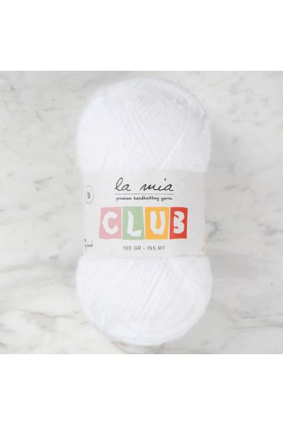 La Mia Yarn La Mia Club White Hand Knitting Lanyard - 601
