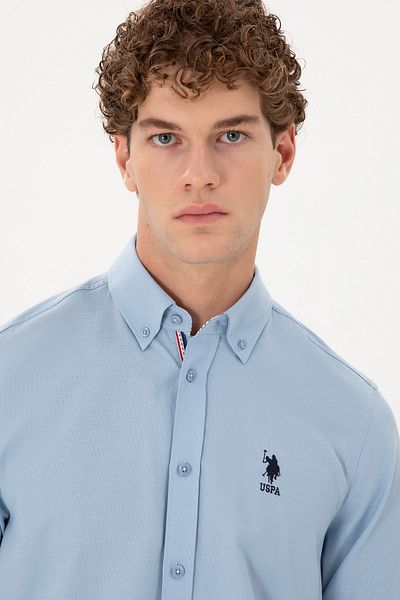U.S. Polo Assn. Мъжка светлосиня риза с дълъг ръкав 50296687 -Vr003