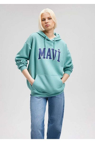 Mavi Γυναικείο φούτερ με πράσινη κουκούλα - M 1600361