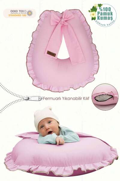 mordesign Fırfırlı Emzirme Yastığı, Bebek Destek Minderi, Hamile Yastığı, Pam...