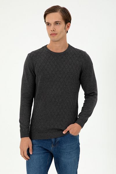 U.S. Polo Assn. Men's Anthracite Melange Sweater 50297055 -Vr081