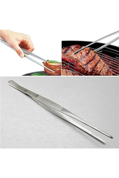 LUCKYHOMES 30cm Professional Chef Tweezers - Practical Tongs Cooking Tweezers, Steel Tongs