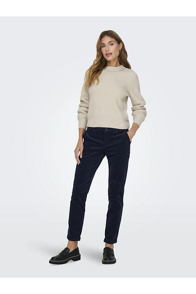 ONLY Navy Blue Onlbiana-Blair Mw Cord Chino Women's Trousers - 15328045   Nightsky