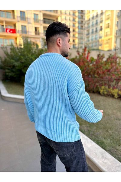 elkumoda Pulover supradimensionat, cu croiala lejeră, fără puf, cu decolteu, tricotaj, pulover