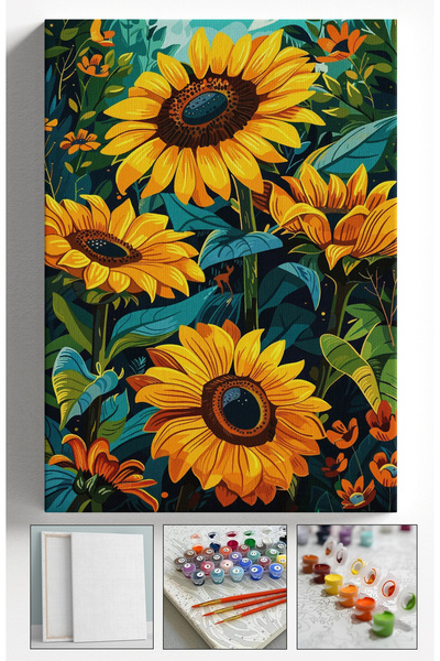 Sulepas Sayılarla Boyama Çerçeveli Hobi Seti Numaralı Tuval Fırça Boya Dahil ...