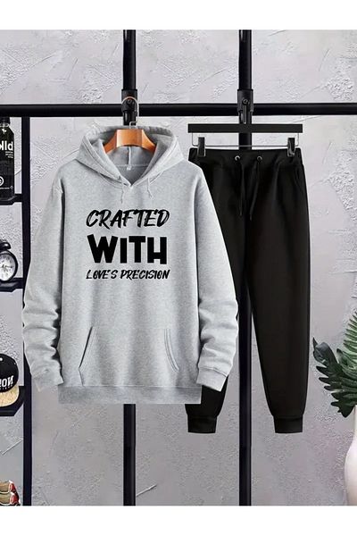 bellanova Unisex New Season Cotton Hooded Sweatshirt Sweatpants 2Li Set