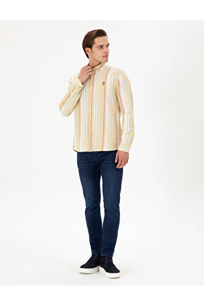 U.S. Polo Assn. Erkek Sarı Uzun Kollu Gömlek 50291241-VR094