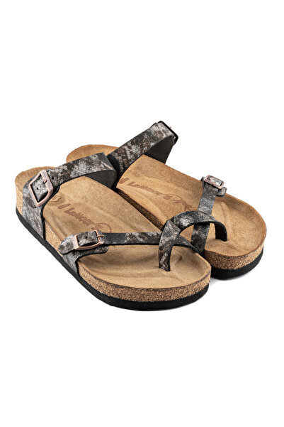 Lemoors Adriana Natural Cork Printed Leather Golden Snake