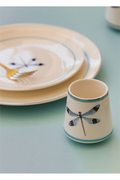 The Mia Dragonfly Blue Porcelain Mug Without Handle