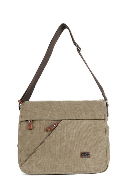 Necati Çanta Τσάντα Messenger Khaki Color Waterproof Section για φορητό υπολογιστή 15,6 ιντσών - Πανί καμβά