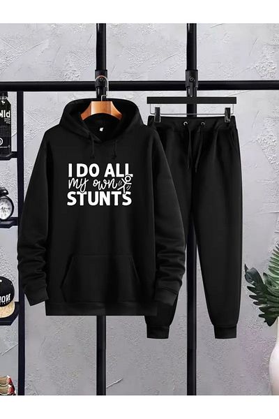 bellanova Unisex New Season Cotton Hooded Sweatshirt Sweatpants 2Li Set